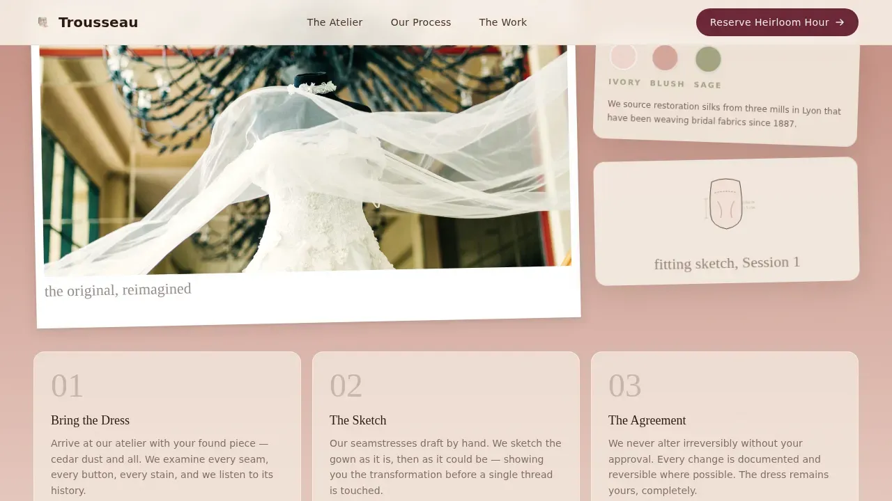 Timeless Bridal Couture Landing Page Template