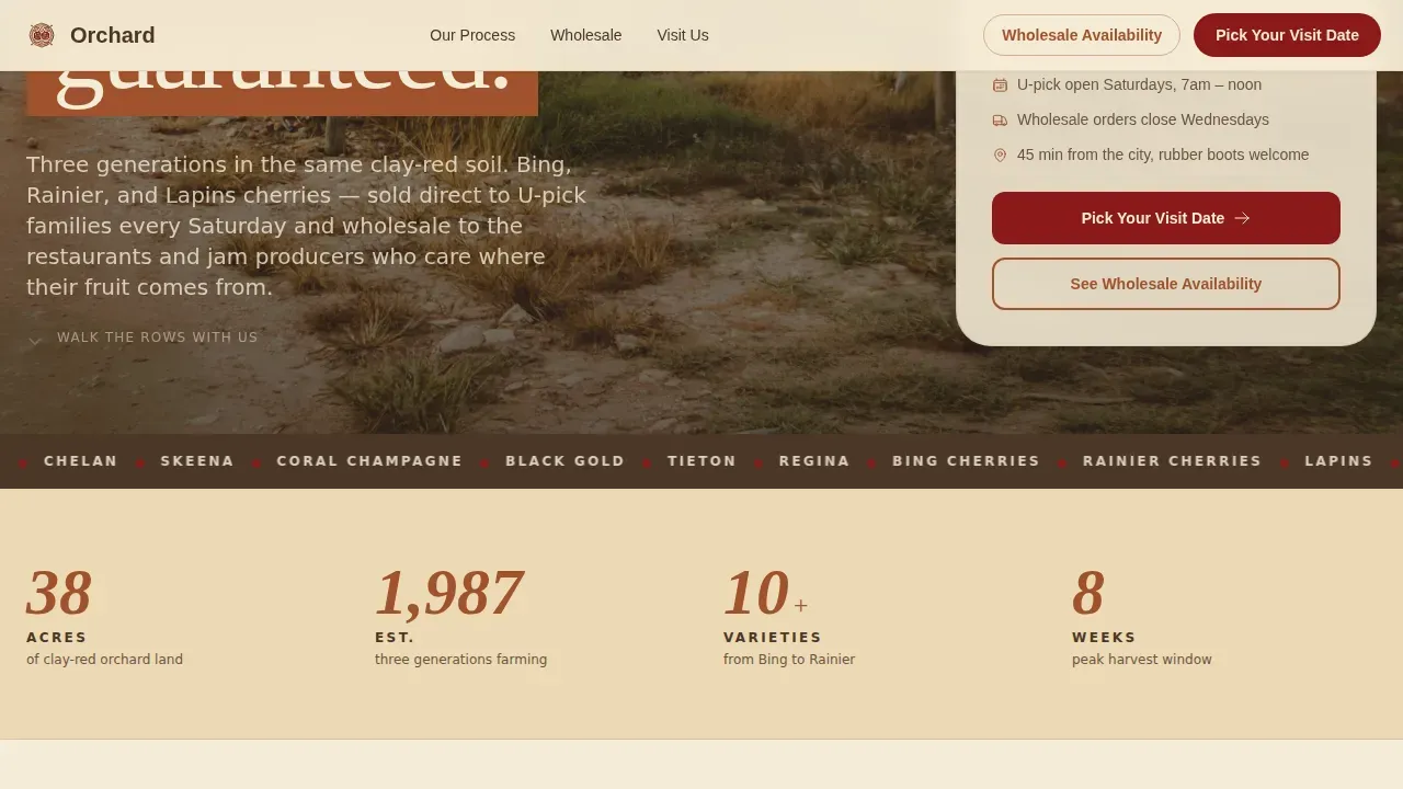 Sustainable Fruit Farm Landing Page Template
