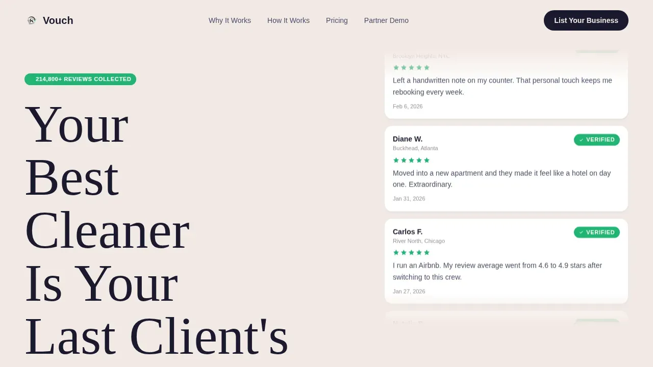 Verified Housekeeper Testimonials Landing Page Template
