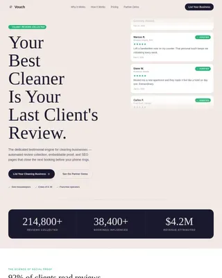 Verified Housekeeper Testimonials Landing Page Template