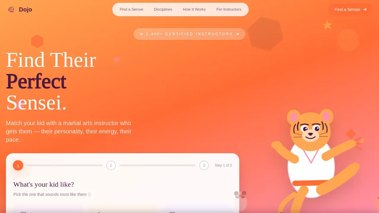 Curated Martial Arts Guide Landing Page Template