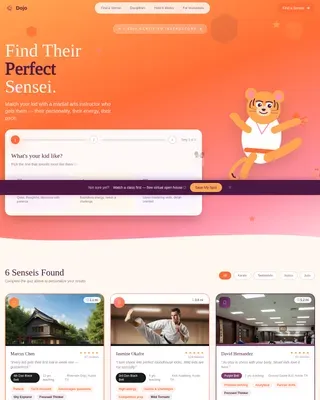 Curated Martial Arts Guide Landing Page Template