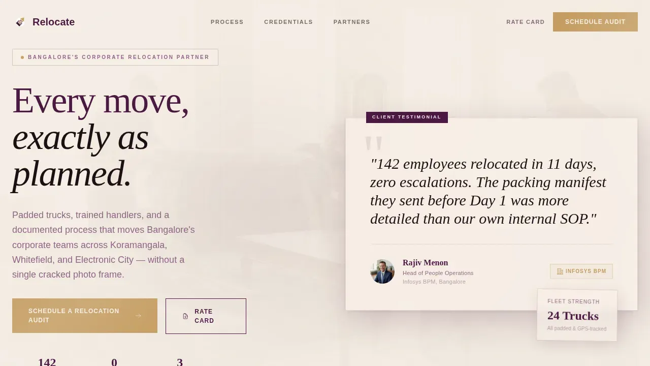 Seamless Corporate Moving | Free Website Template | Rocket