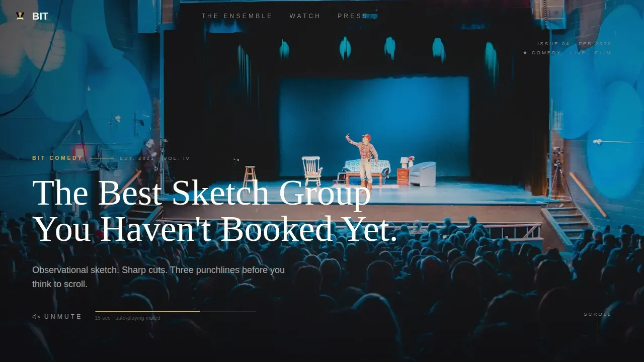 Hilarious Comedy Ensemble Landing Page Template