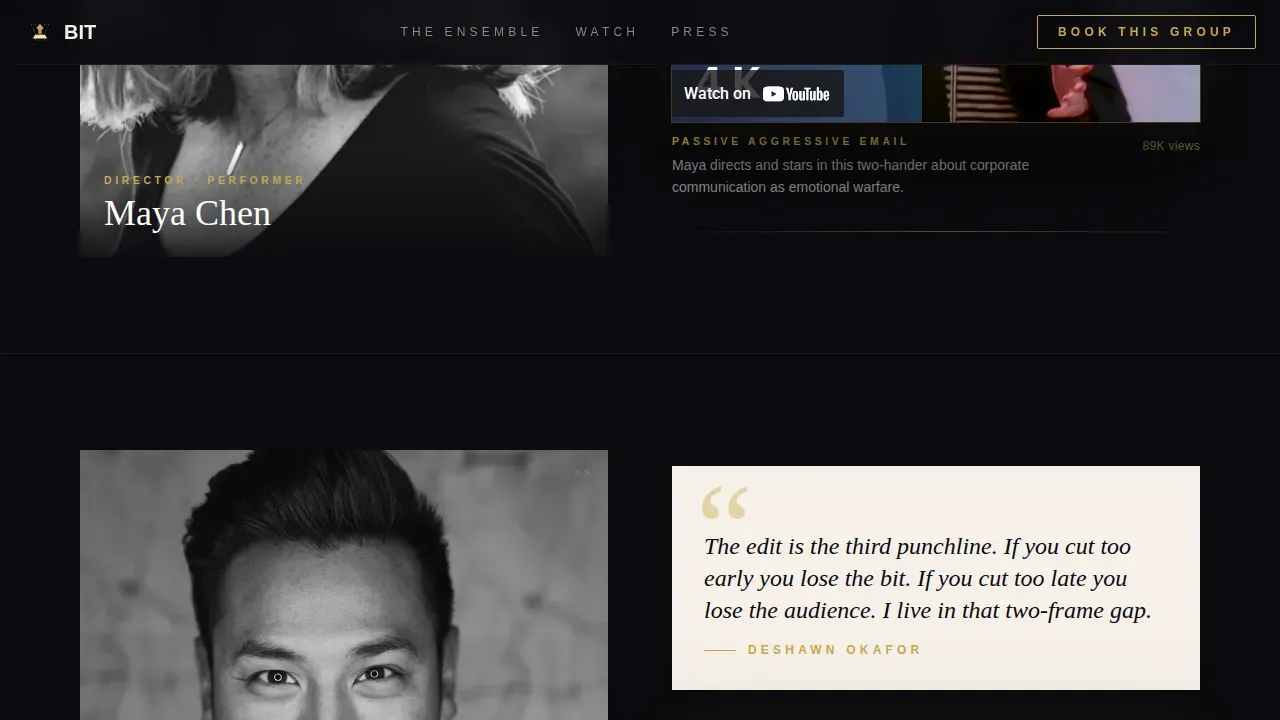 Hilarious Comedy Ensemble Landing Page Template
