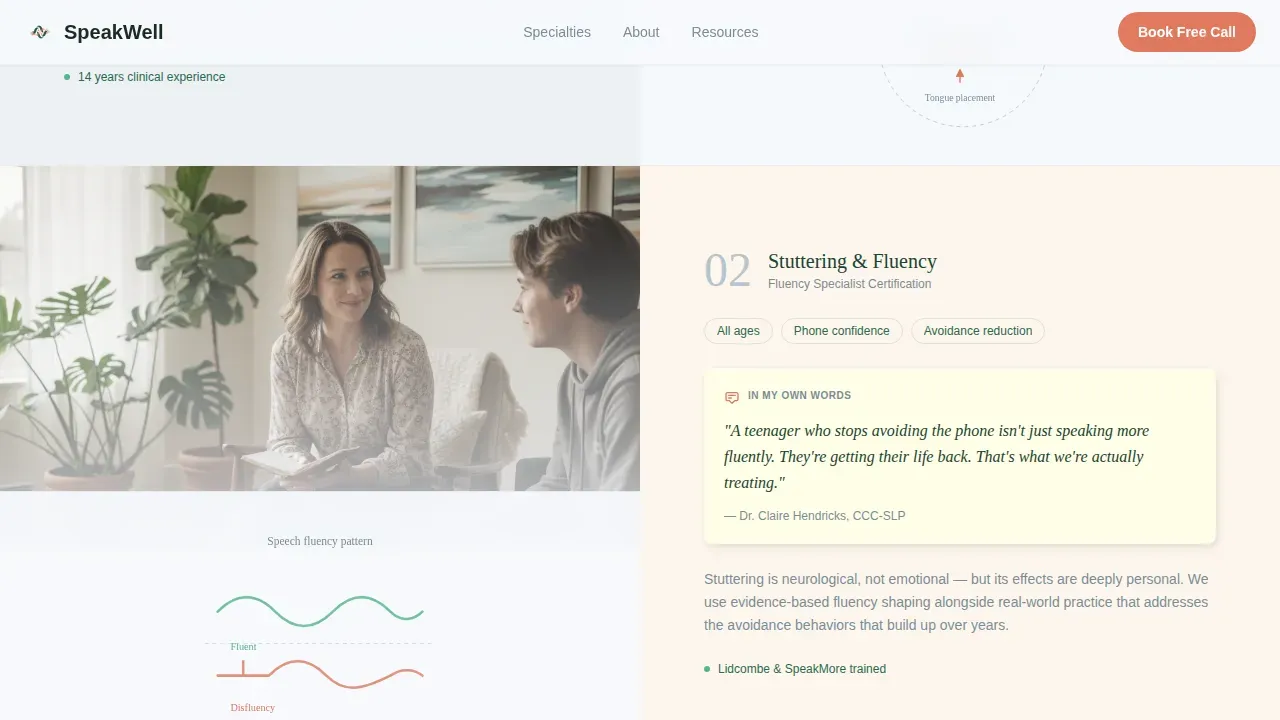 Licensed Speech Therapy Landing Page Template