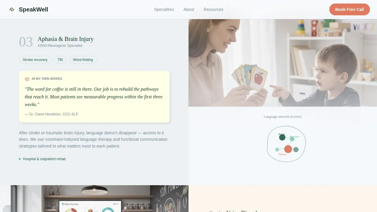 Licensed Speech Therapy Landing Page Template