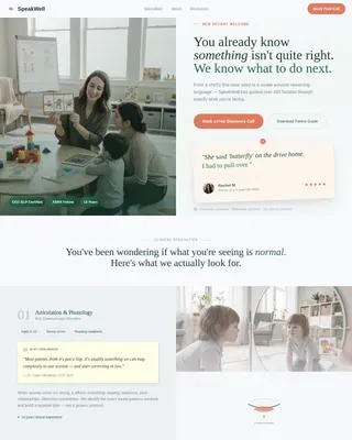 Licensed Speech Therapy Landing Page Template