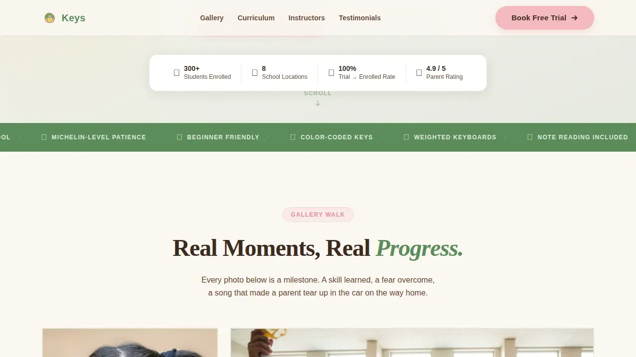 Premier Music Instruction Landing Page Template
