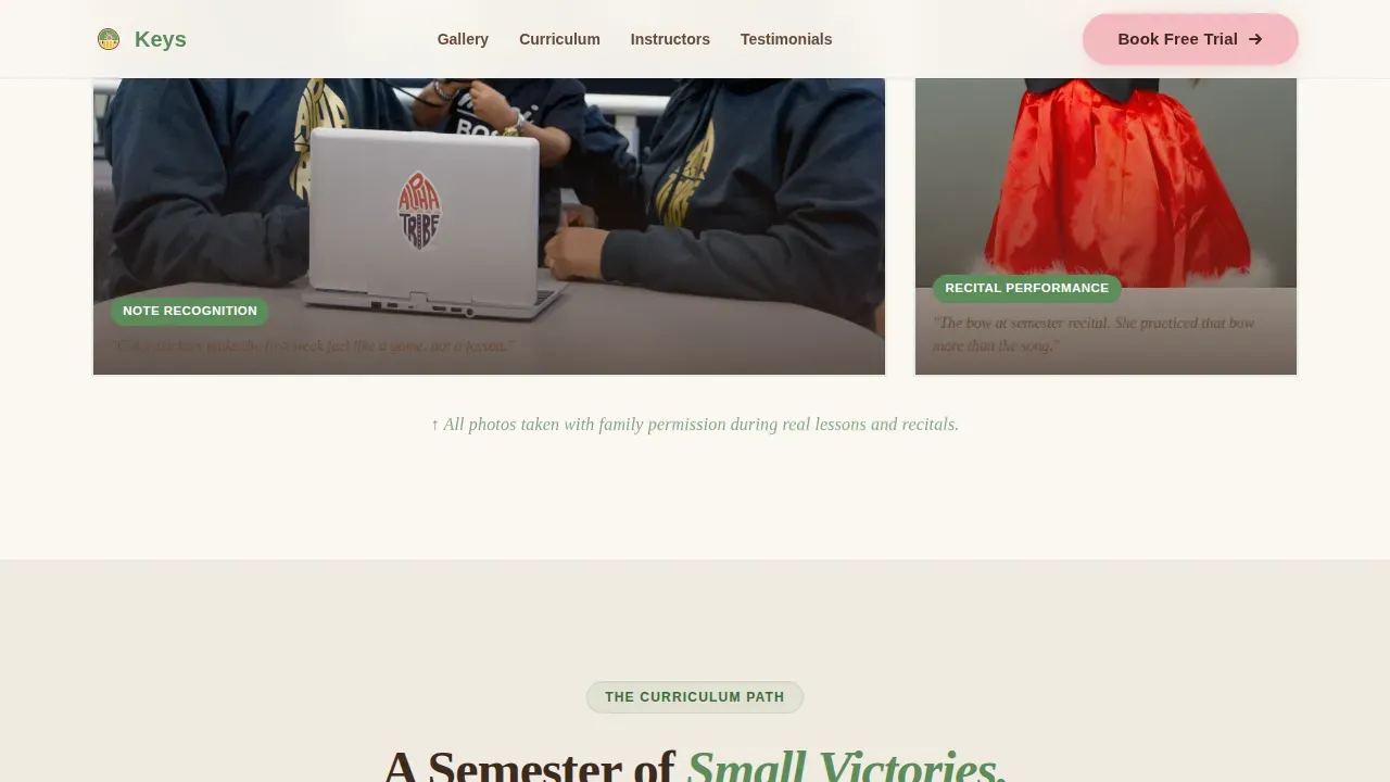 Premier Music Instruction Landing Page Template