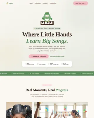 Premier Music Instruction Landing Page Template