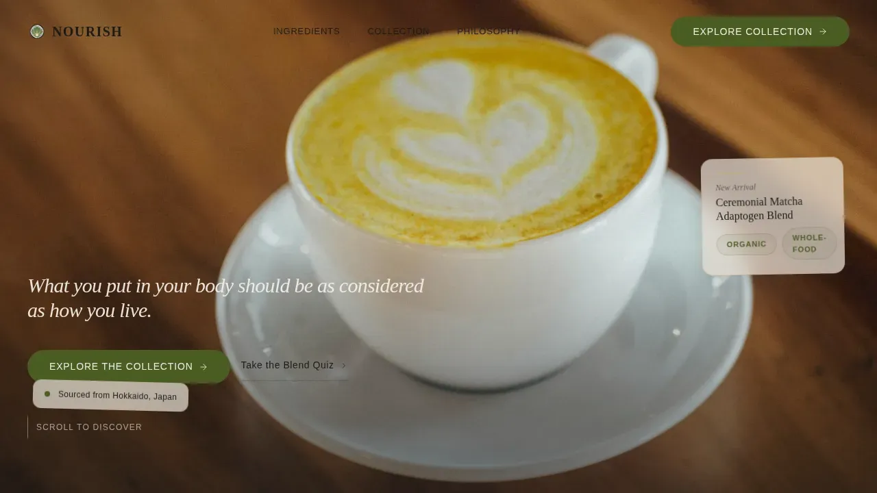 Premium Wellness Nutrition Landing Page Template