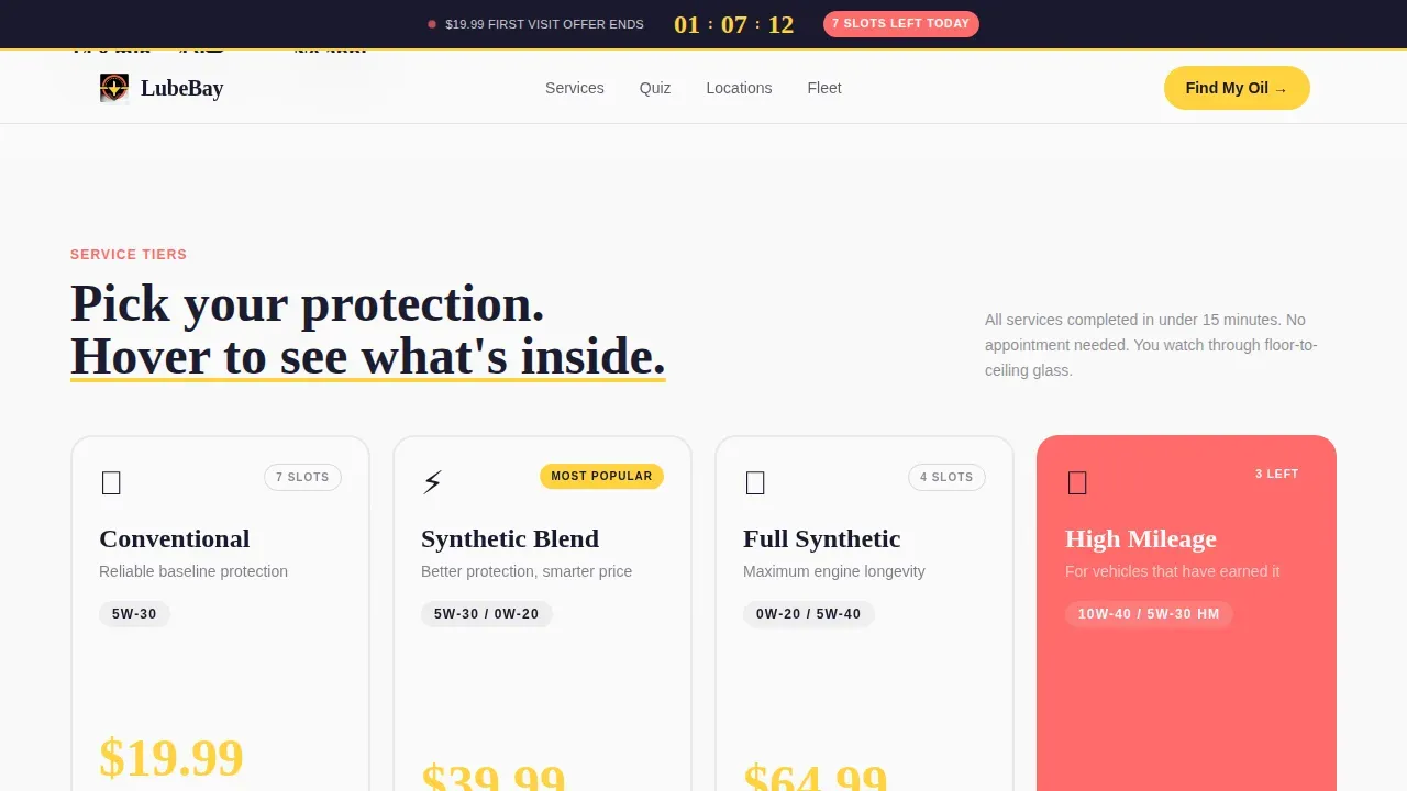 Rapid Auto Service Landing Page Template