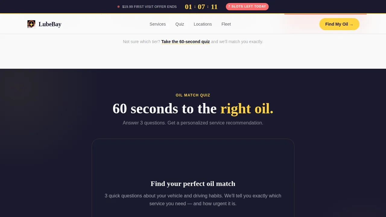 Rapid Auto Service Landing Page Template