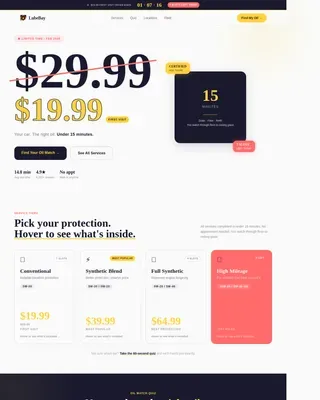 Rapid Auto Service Landing Page Template