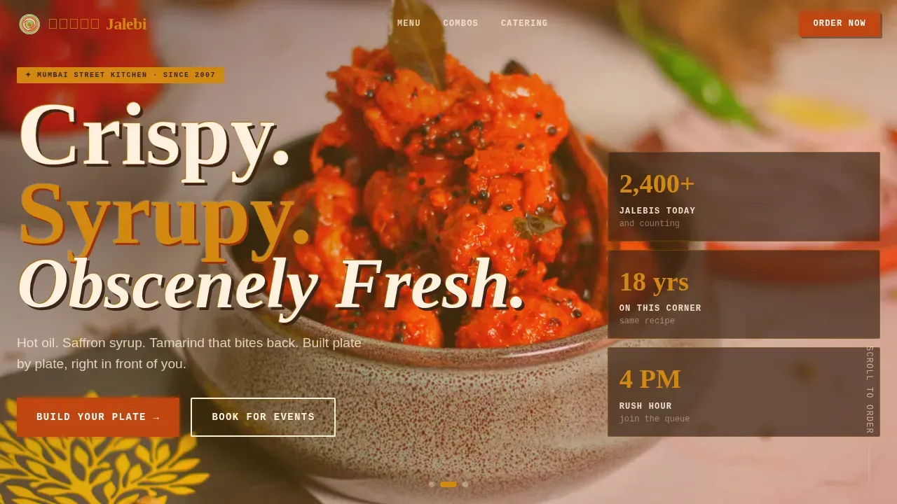 Local Regional & Specialty Restaurant Professional Website Template