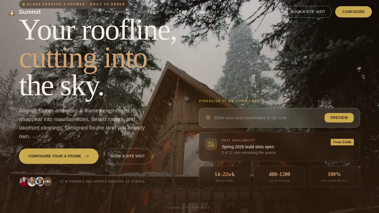 A-Frame House Real Estate Comparison Website Template