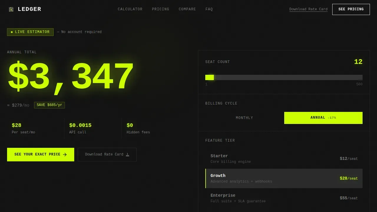 Transparent Cost Management Landing Page Template
