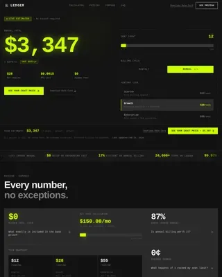 Transparent Cost Management Landing Page Template