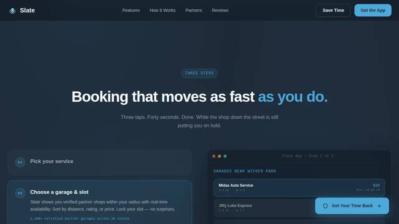 Intelligent Automotive Booking Landing Page Template