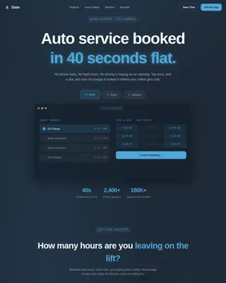 Intelligent Automotive Booking Landing Page Template