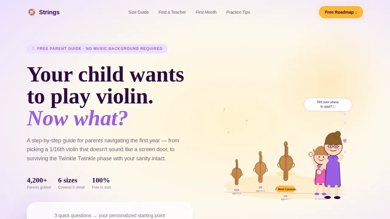 Supportive Young Musician Landing Page Template