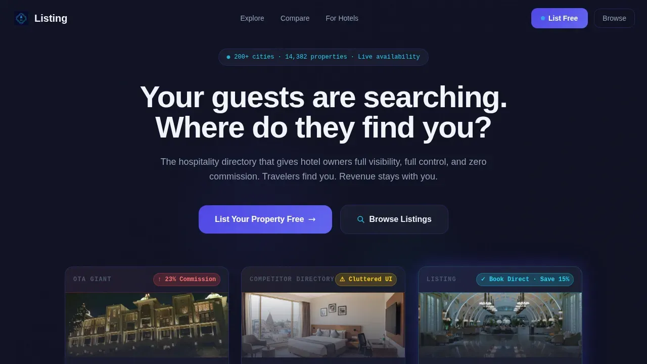 Dynamic Hospitality Network Landing Page Template