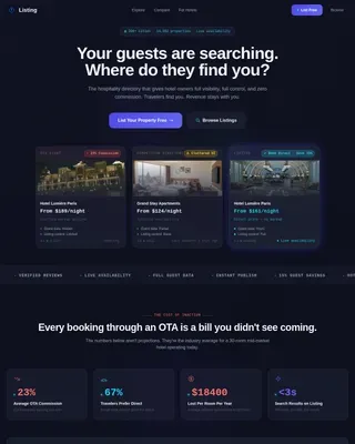 Dynamic Hospitality Network Landing Page Template