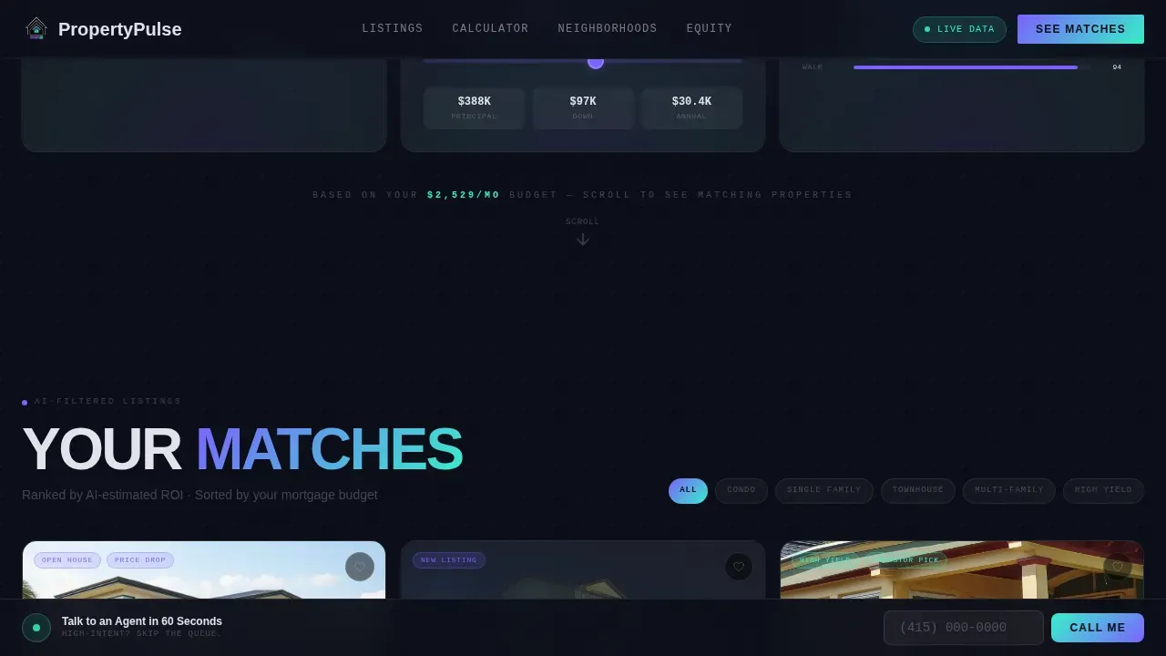 AI Real Estate Listing Landing Page Template