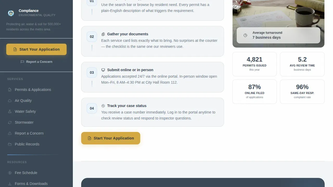 Authoritative Environmental Oversight Landing Page Template