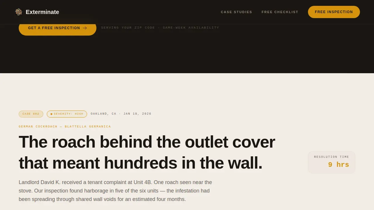Residential Pest Control Website Template for Homeowners