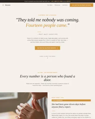 Anti-Trafficking Mutual Aid Network Landing Page Template