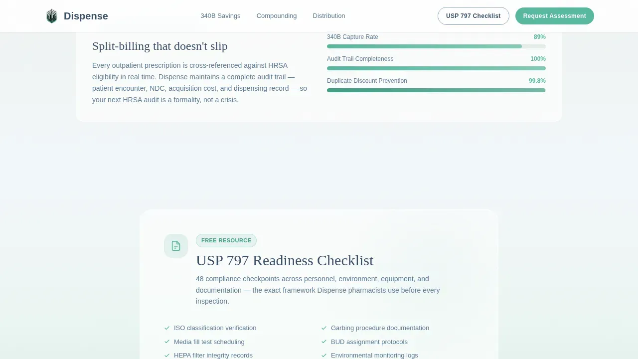 Hospital Pharmacy Compliance Landing Page Template
