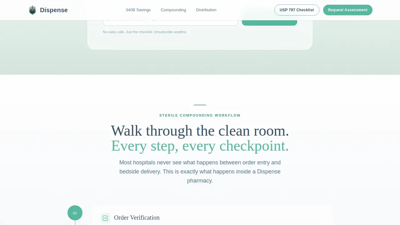 Hospital Pharmacy Compliance Landing Page Template