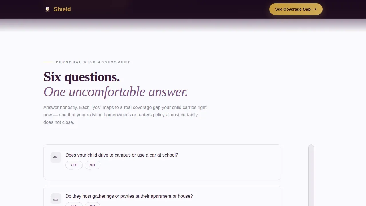 Comprehensive Youth Liability Landing Page Template