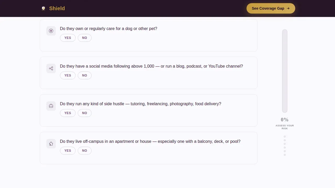 Comprehensive Youth Liability Landing Page Template