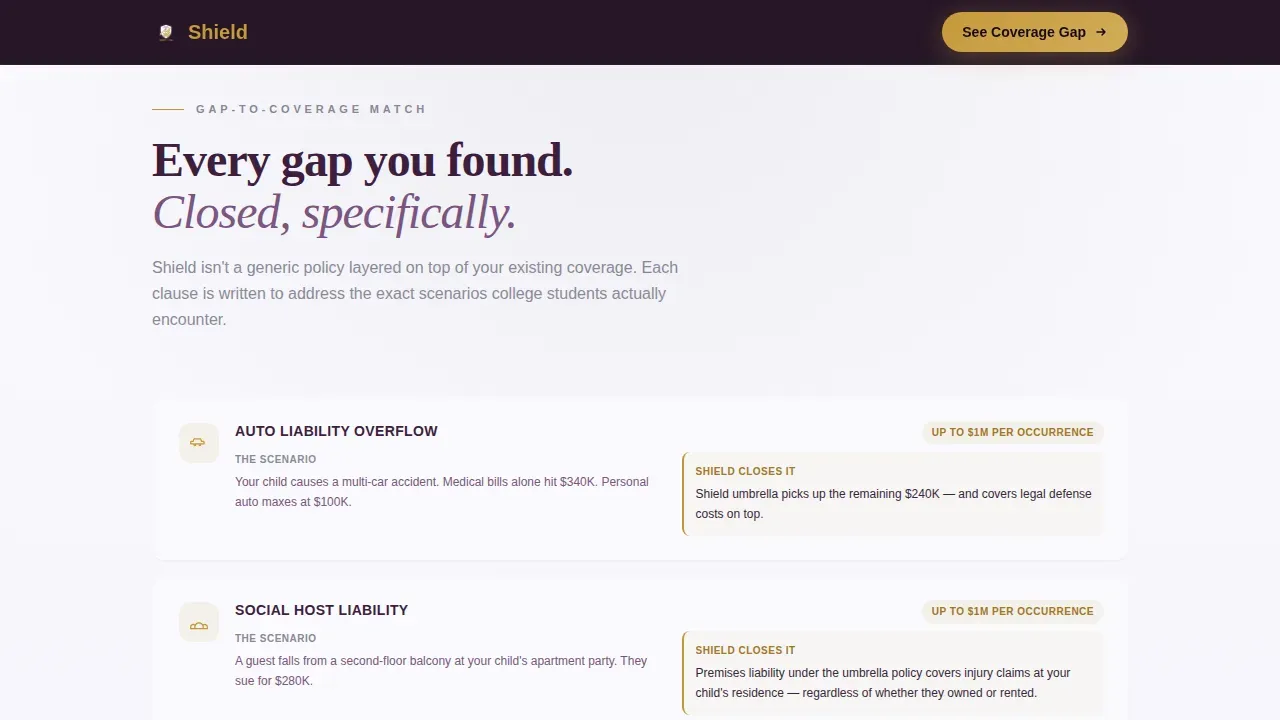 Comprehensive Youth Liability Landing Page Template