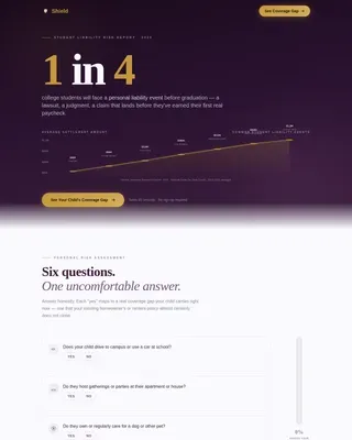 Comprehensive Youth Liability Landing Page Template