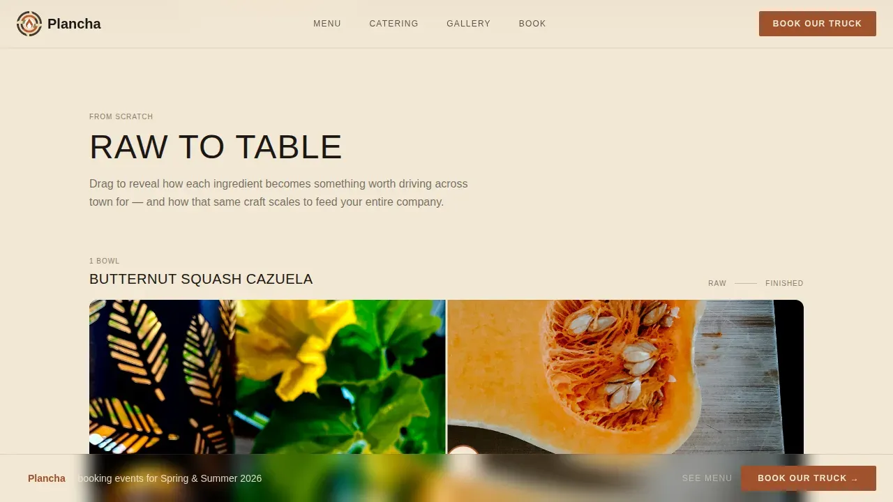 Chilean Food Truck Landing Page Template