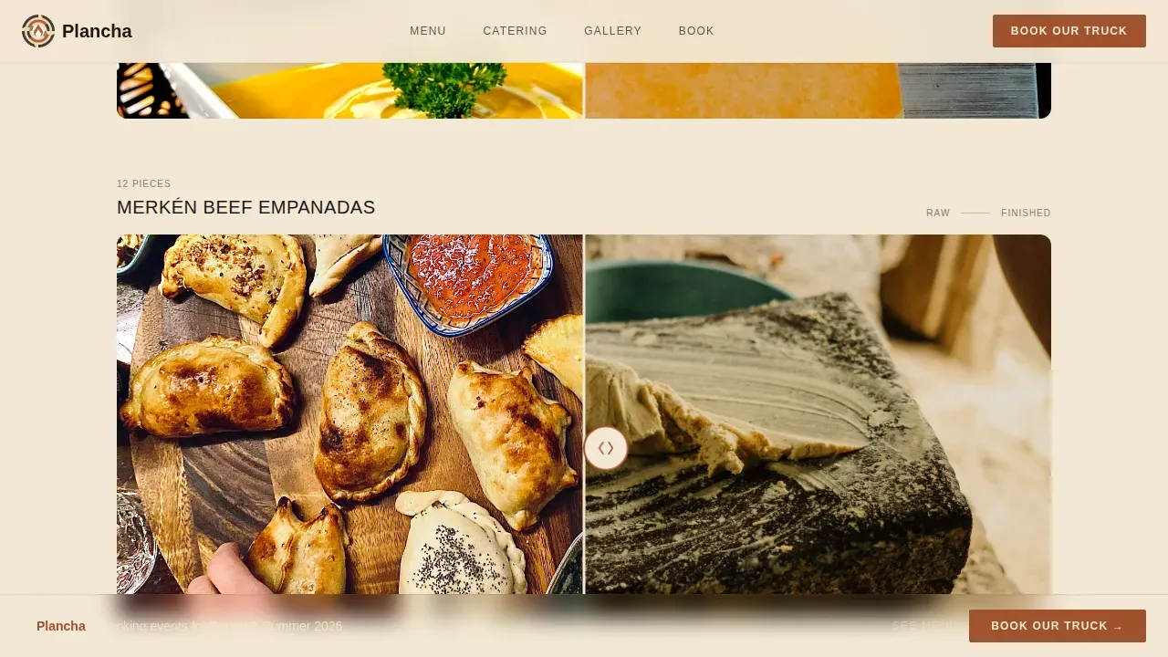 Chilean Food Truck Landing Page Template