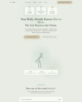 Sensory-Safe Autism Spectrum Exercise Landing Page Template