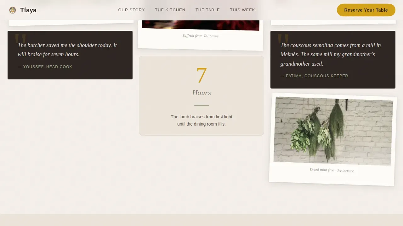 Moroccan Couscous Restaurant Landing Page Template