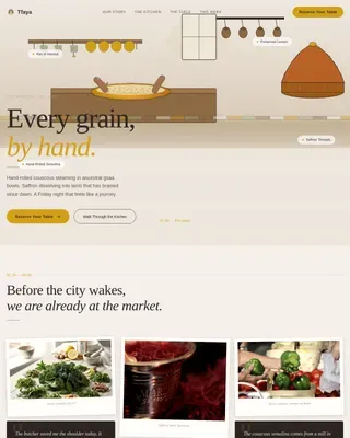 Moroccan Couscous Restaurant Landing Page Template