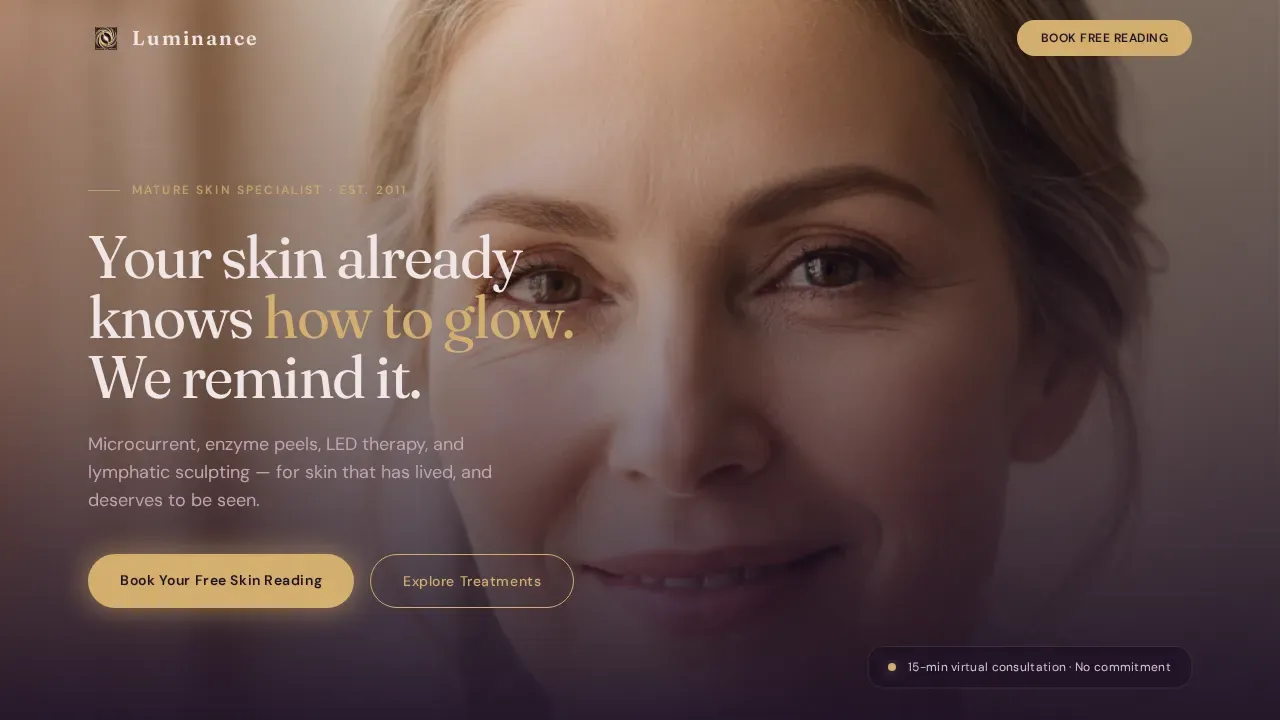 Mature Skin Aesthetician | Free Website Template | Rocket