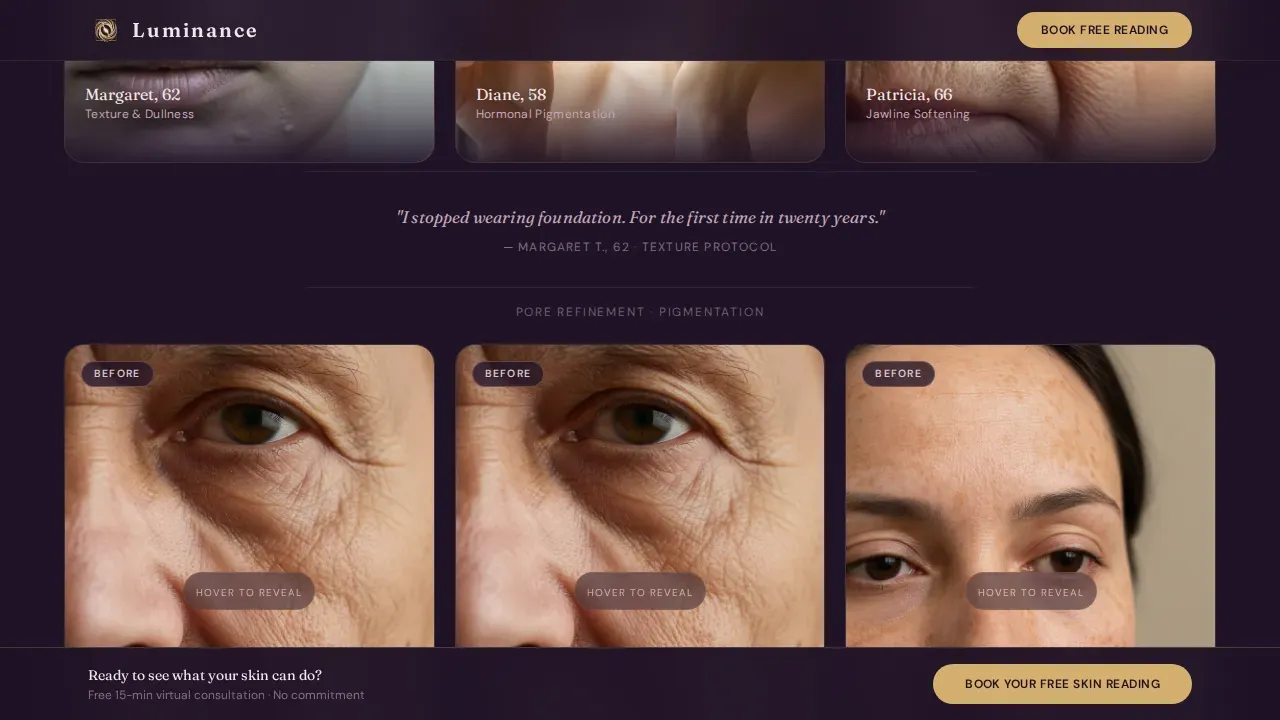 Mature Skin Aesthetician | Free Website Template | Rocket