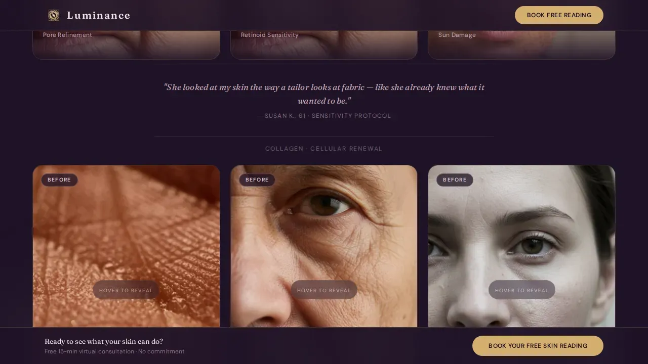 Mature Skin Aesthetician | Free Website Template | Rocket
