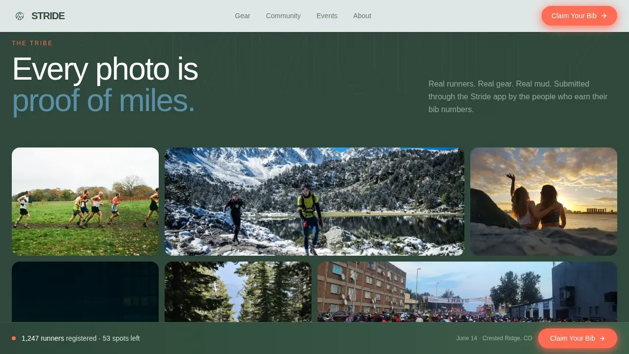Dynamic Motion Running Apparel Landing Page Template