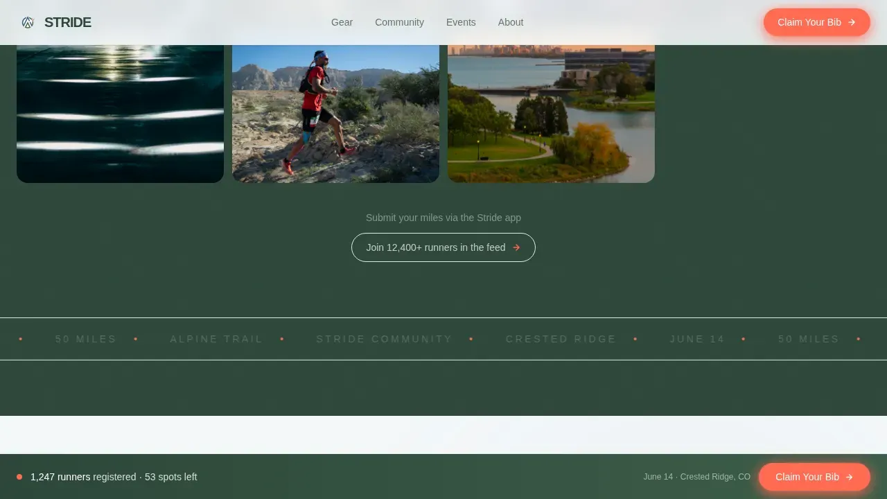 Dynamic Motion Running Apparel Landing Page Template