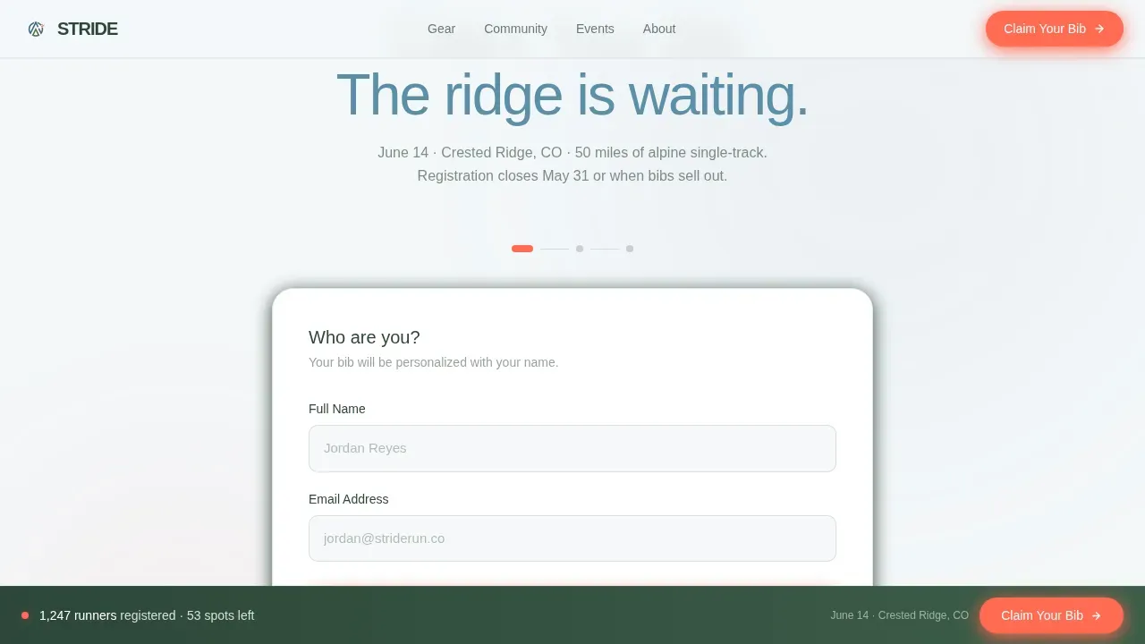 Dynamic Motion Running Apparel Landing Page Template