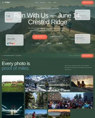 Dynamic Motion Running Apparel Landing Page Template
